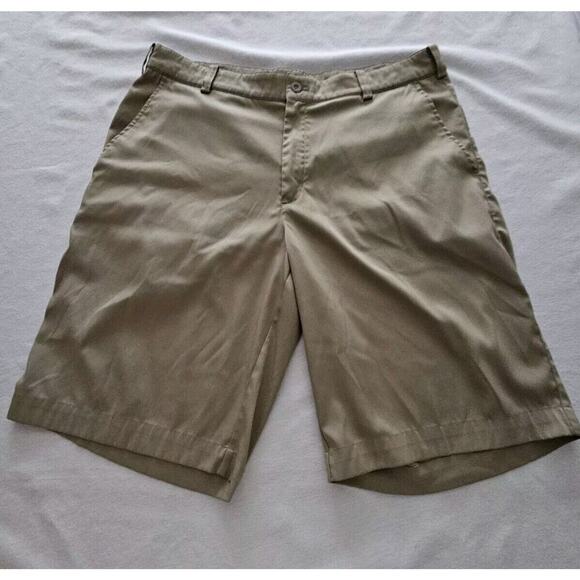 Nike Dri Fit Performance Golf Shorts Men's 34 Khaki Beige Lightweight - Picture 1 of 10